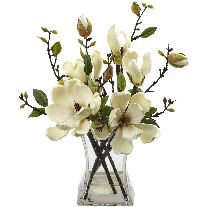 Magnolia Centerpiece in Vase - Image 1