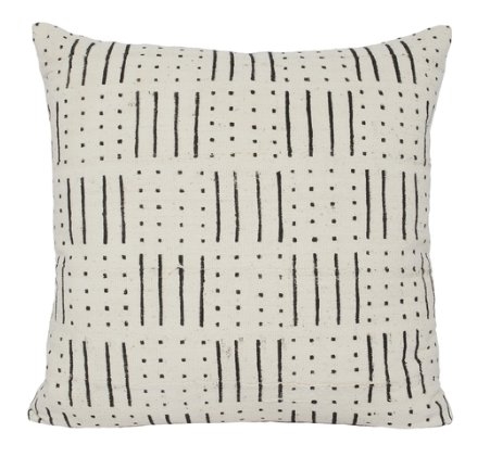 ABEDI ONE OF A KIND WHITE MUDCLOTH PILLOW - Image 0
