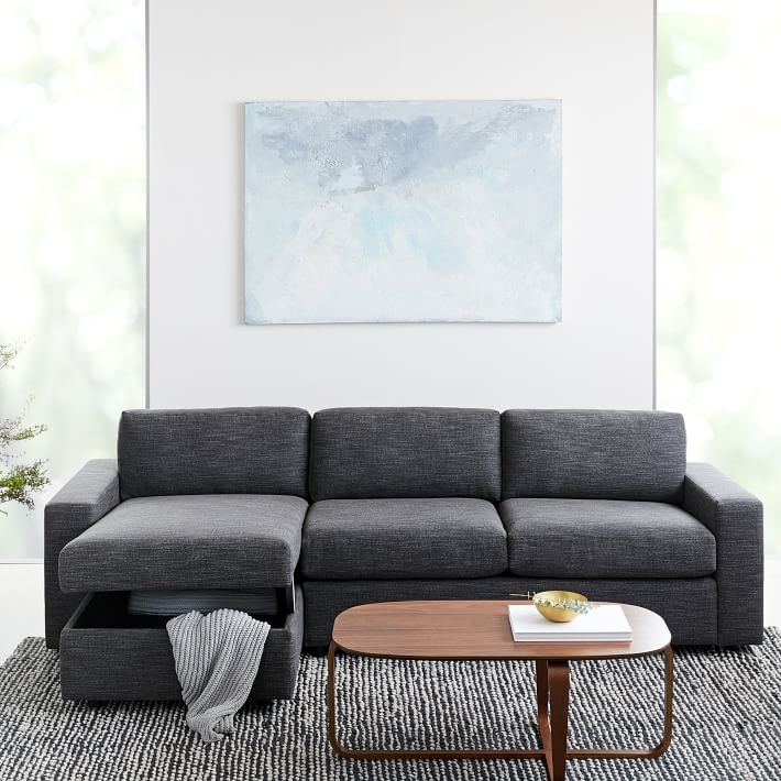 Urban Set 21: Left Arm Sleeper Sofa + Right Arm Storage Chaise - Charcoal - Image 1