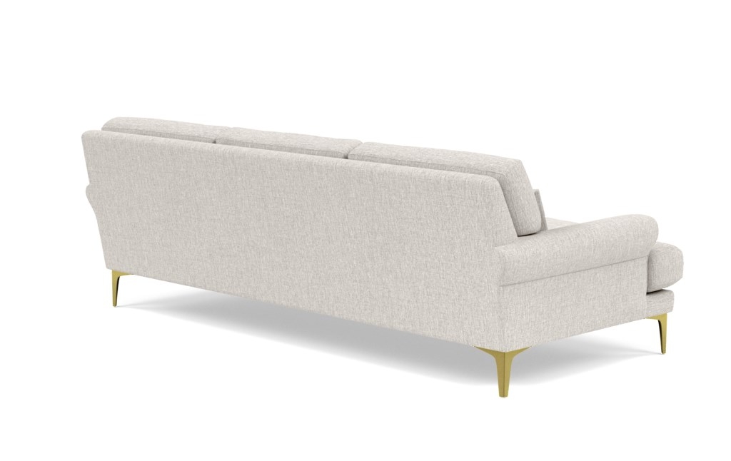 Maxwell sofa, 90", wheat cross weave, brass legs - Image 2