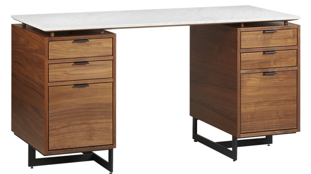fullerton modular desk with 2 drawers - Image 0