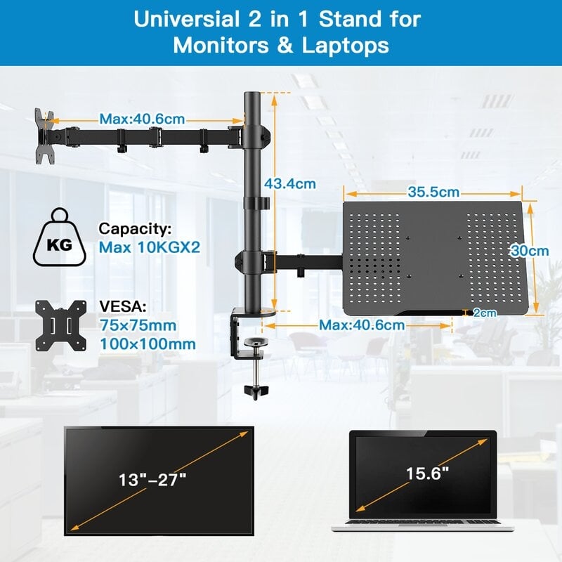 Monitor Universal 2 Screen Laptop Mount - Image 4