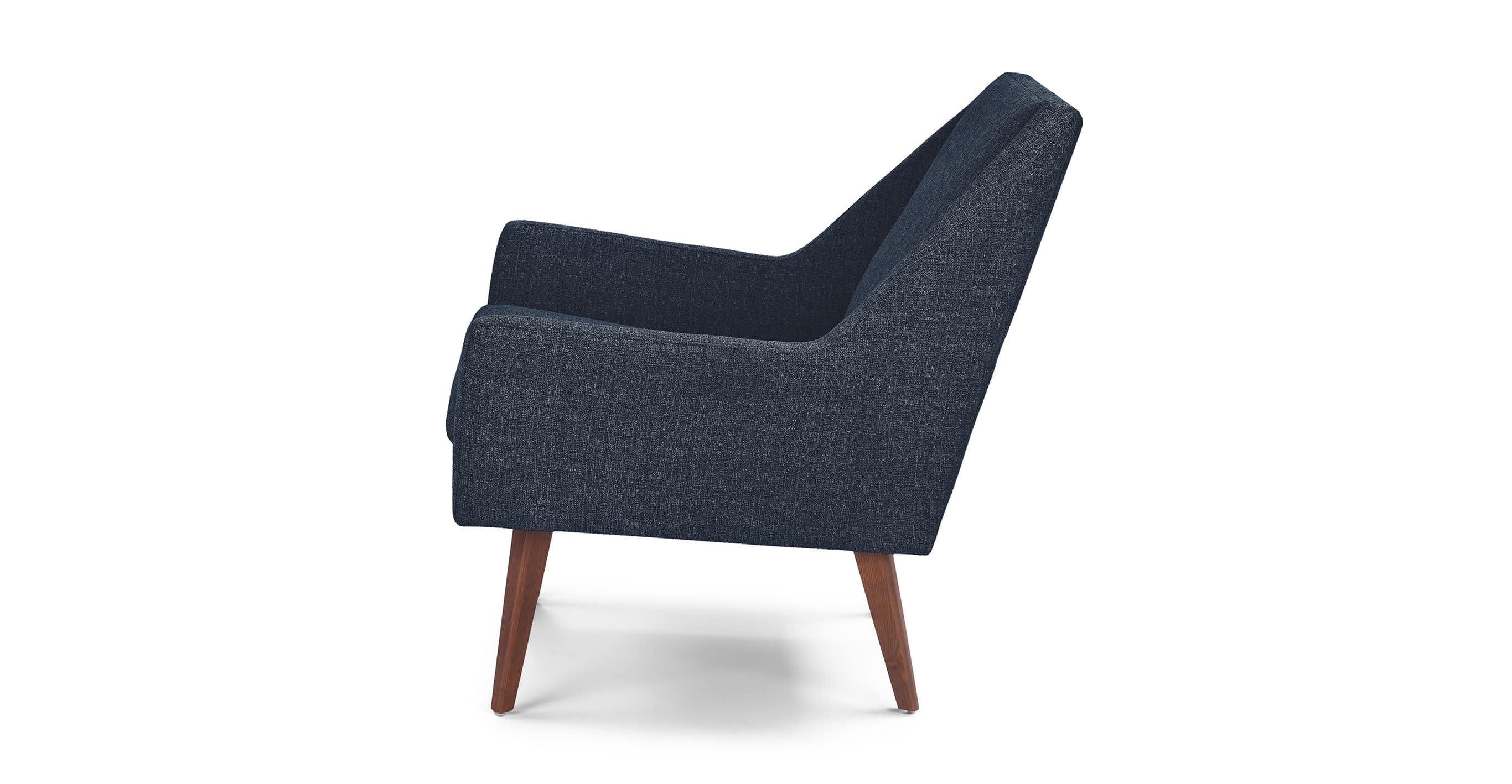 Angle Denim Blue and Walnut Chair - Image 1