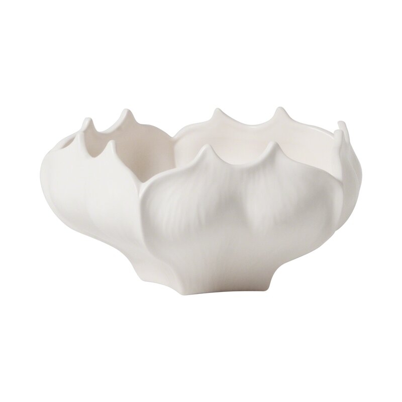 Star Fruit Ceramic Abstract Farmhouse Decorative Bowl in White - Image 0