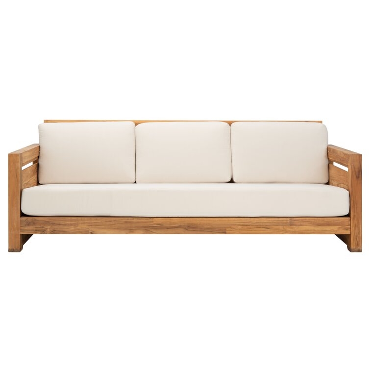 Drumheller Teak Patio Sofa with Cushions - Image 4