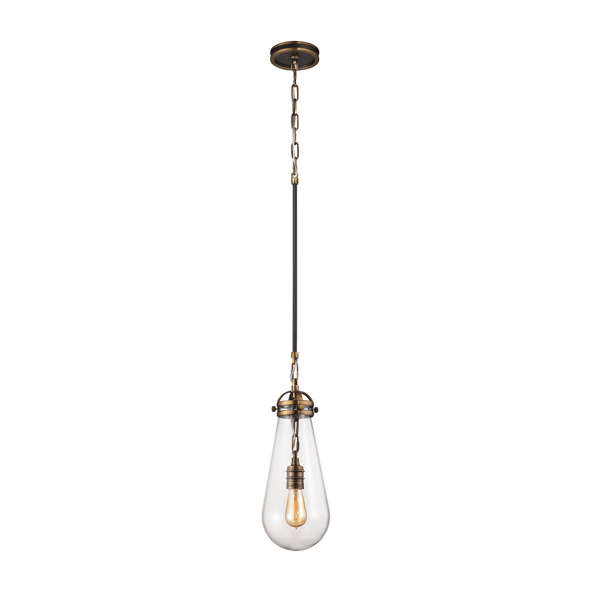 ELK Gramercy 1 Light Pendant In Antique Brass And Oil Rubbed Bronze - Image 0