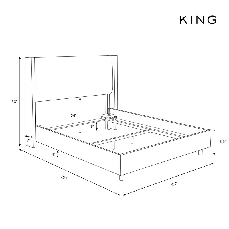 Davina Upholstered Standard Bed /king / Gray - Image 2