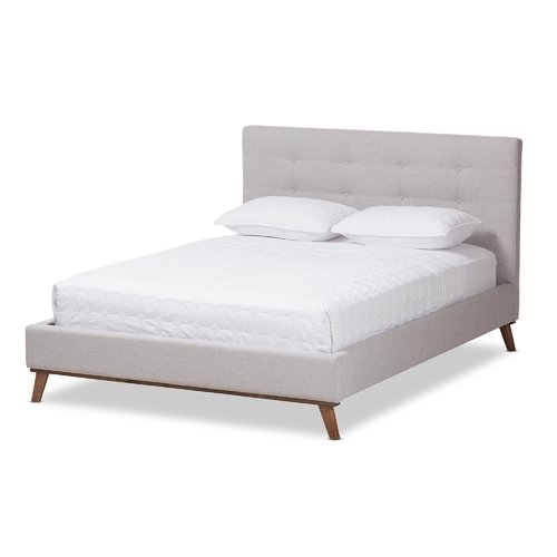 Jeterson Upholstered Platform Bed, King - Grayish Beige - Image 0