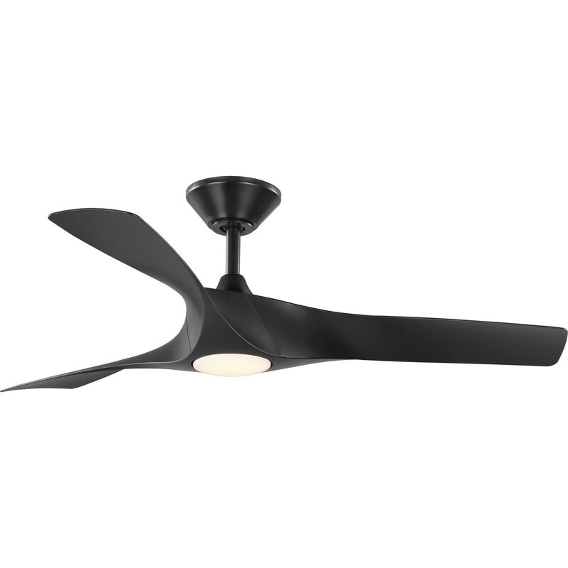 52'' 3 - Blade LED Standard Ceiling Fan with Remote Control and Light Kit Included - Image 0
