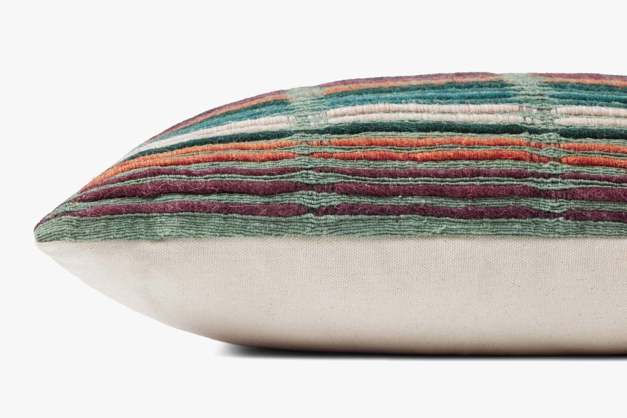 PILLOWS PJB0019 GREEN / MULTI 13" x 21" Cover w/Down - Image 1