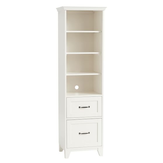 Hampton Bookcase with Storage Drawers, Simply White - Image 0