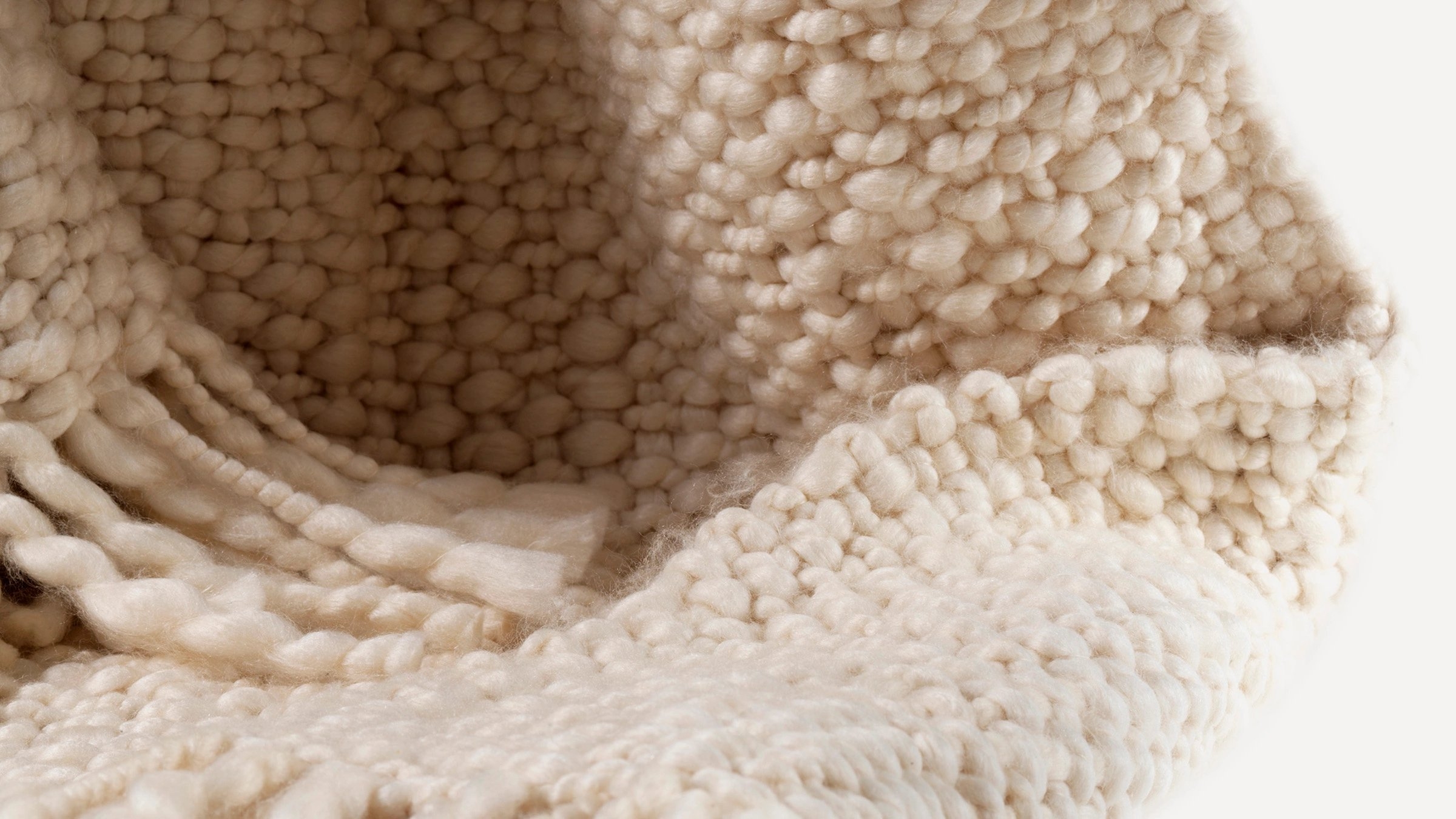 The Ivory Essential Hand-Woven Throw Blanket Blanket in Mixed - Image 2