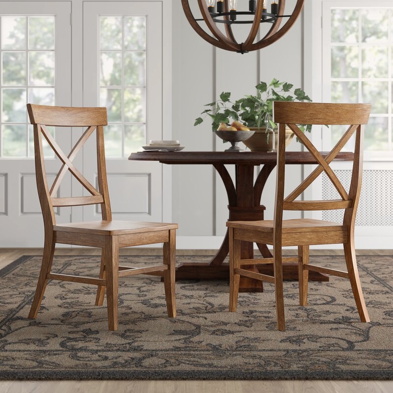 Fortville X-back Solid Wood Dining Chair ( Set of 2) - Image 0