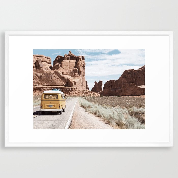 Highway Trip in the Desert Framed Art Print - Image 0