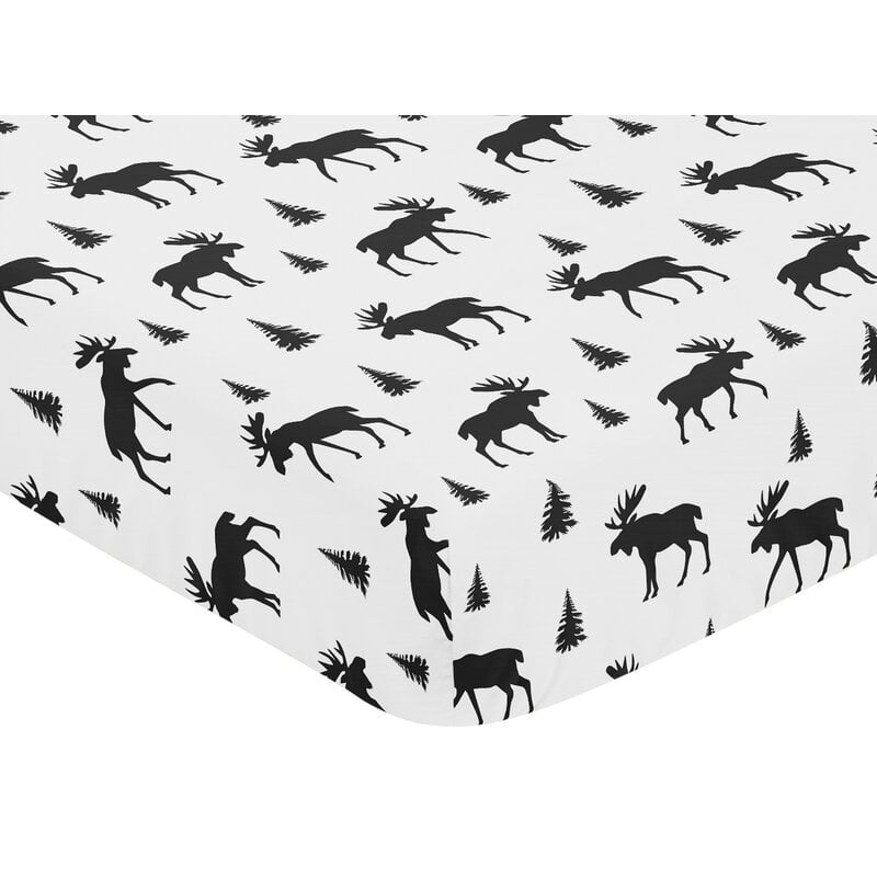 Rustic Patch Moose Print Fitted Crib Sheet - Image 0