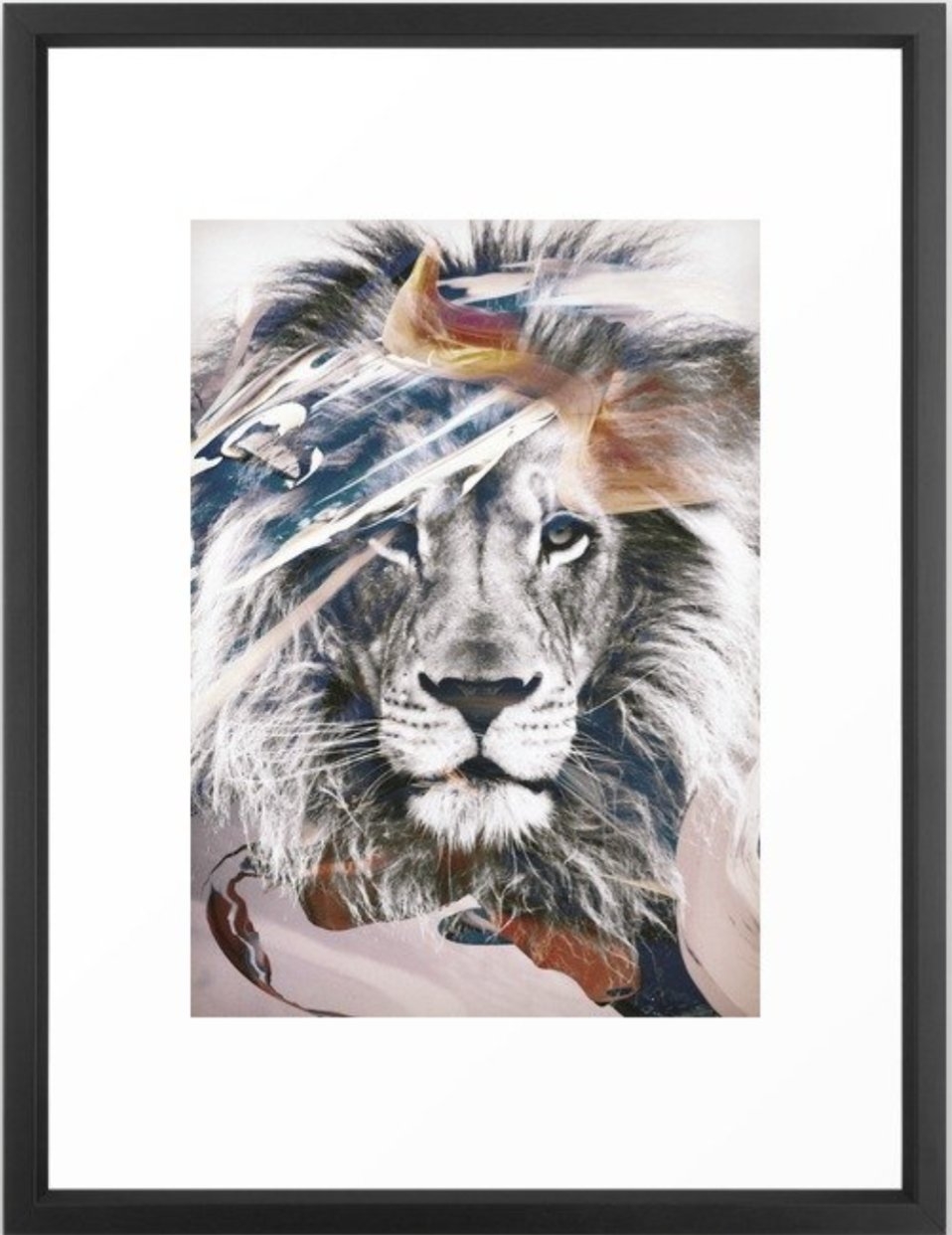 LION 6 Framed Art Print 20 x 26 - Image 0