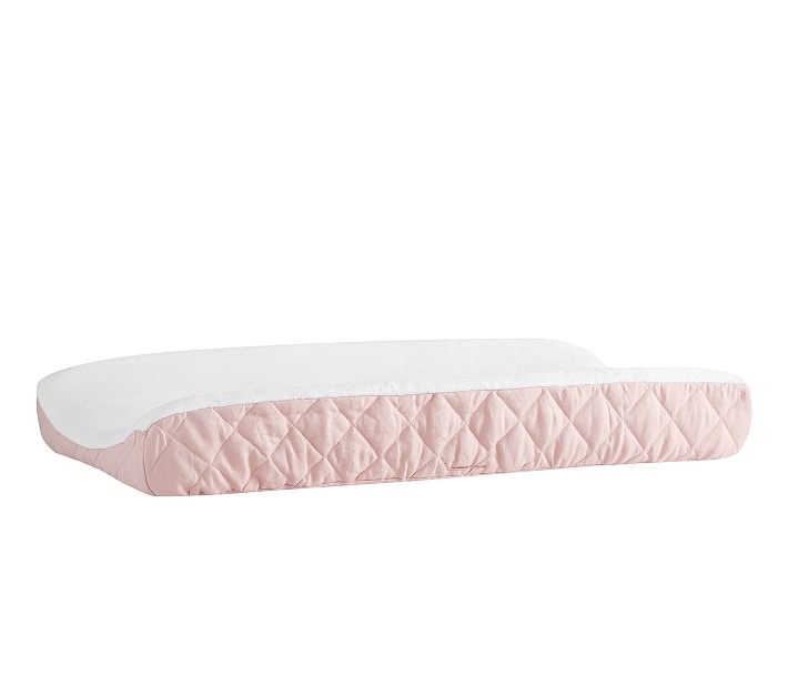 Belgian Flax Linen Changing Pad Cover, Blush - Image 0