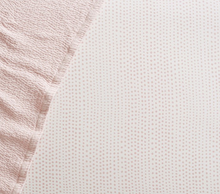 Organic Blush Falling Dot Fitted Crib Sheet - Image 0