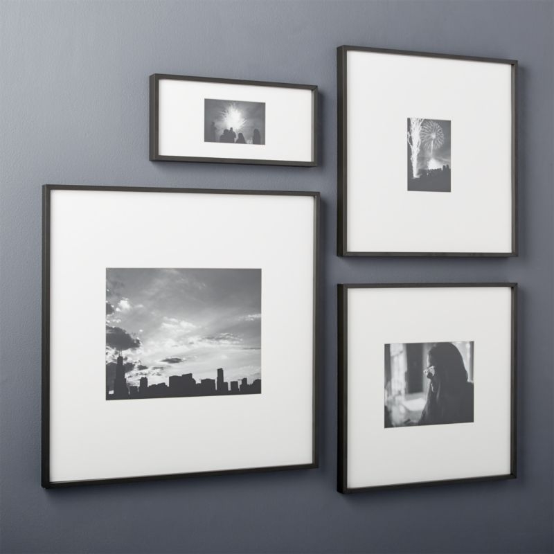 Gallery Soft Black Picture Frame with White Mat 11" x 14" - Image 1