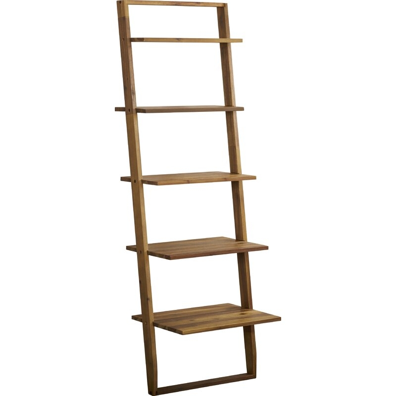 Juliana 72'' H x 24.75'' W Solid Wood Ladder Bookcase - Image 0