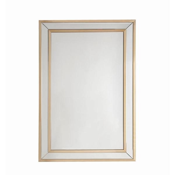 Rectangular Gold Metal Layer Framed Wall Mirror, 24" X 36" - Image 0