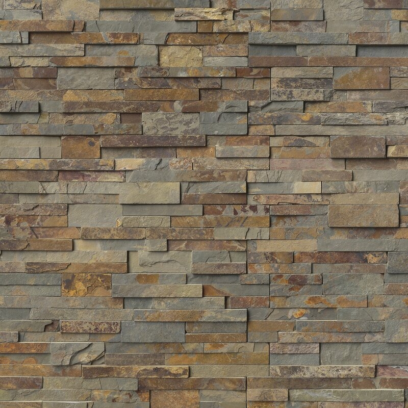 Gold Rush 6" x 24" Slate Stacked Stone Tile - Image 0