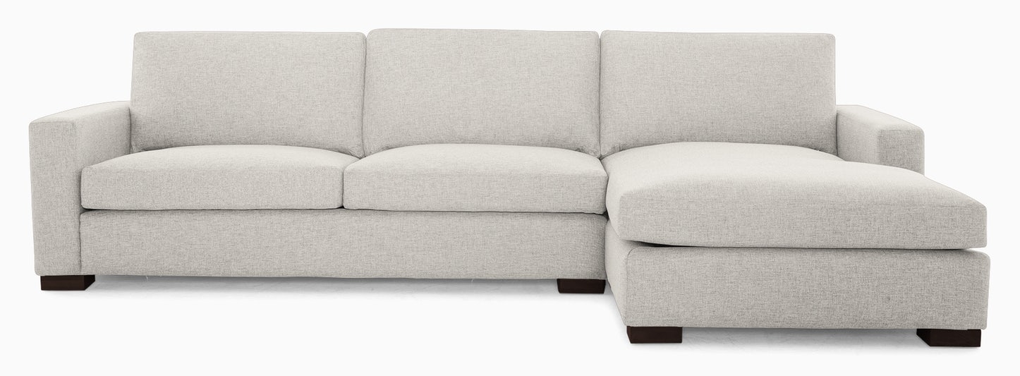 Contemporary Anton Sectional - Tussah Snow - Coffee Bean - Right - White - Sofa Seating 24"d - Image 0