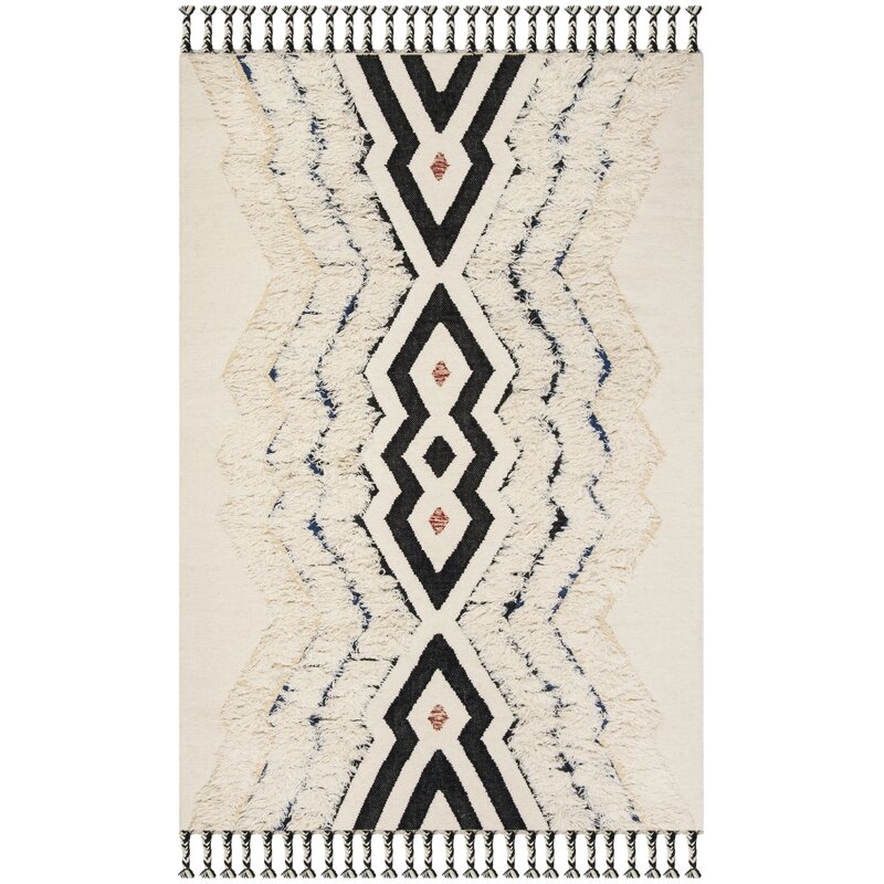 Lizette Hand-Knotted Wool/Cotton Ivory Area Rug - Image 0