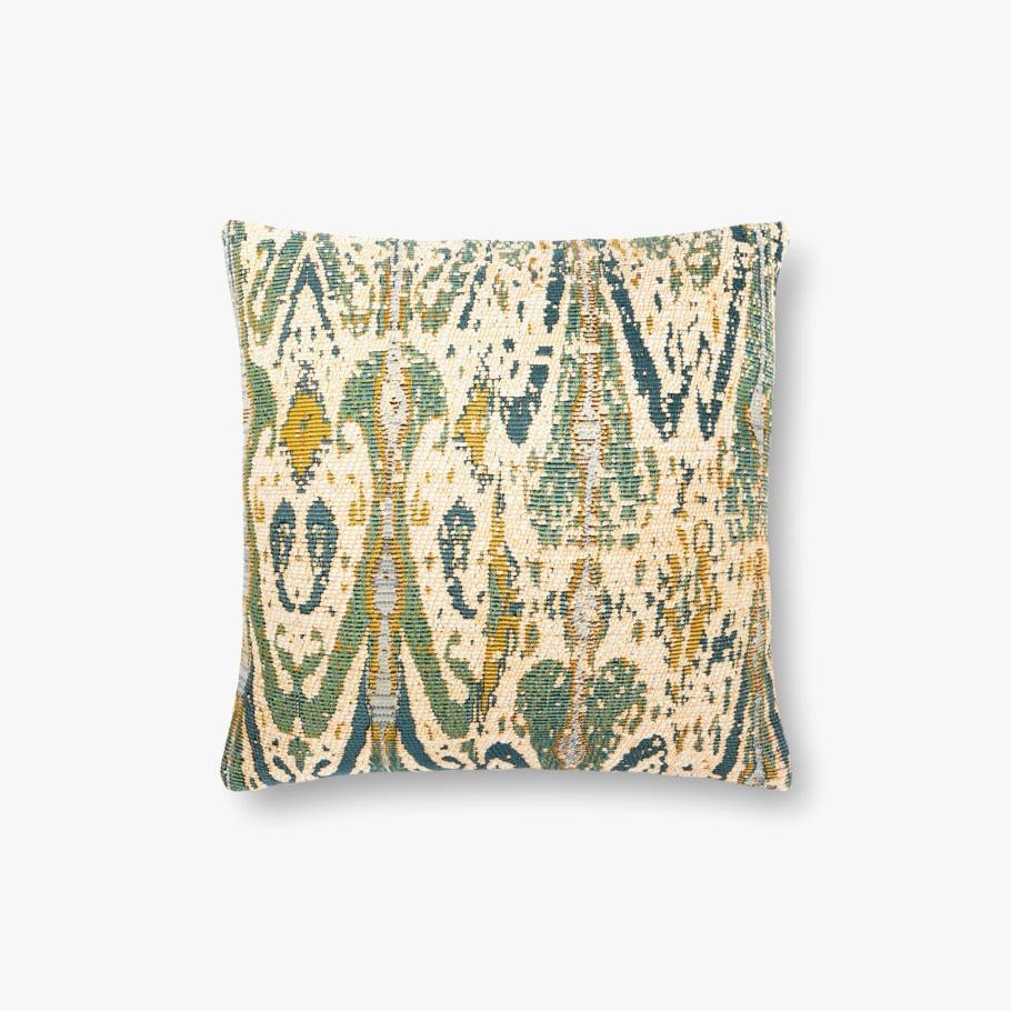 Loloi Pillows P0878 Green / Multi 18" x 18" Cover w/Poly - Image 0