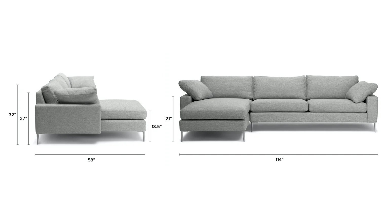 Nova Winter Gray Left Sectional Sofa - Image 4