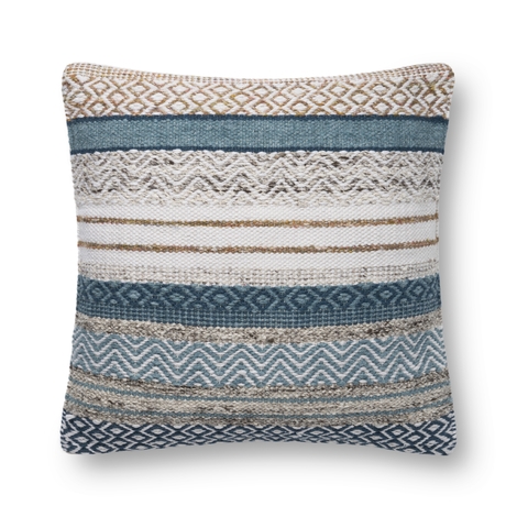 ISSY PILLOW, NATURAL AND BLUE, ED ELLEN DEGENERES CRAFTED BY LOLOI - Image 0