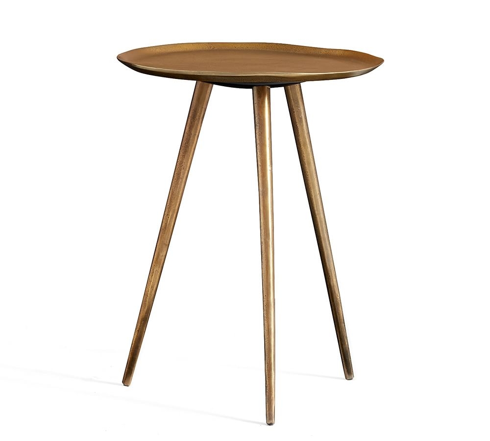Euclid Round Metal End Table, Brass - Image 0