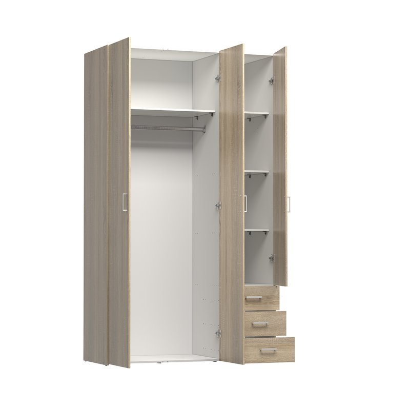 Zastrow Modern 3 Drawers Armoire with Sliding Doors - Image 2