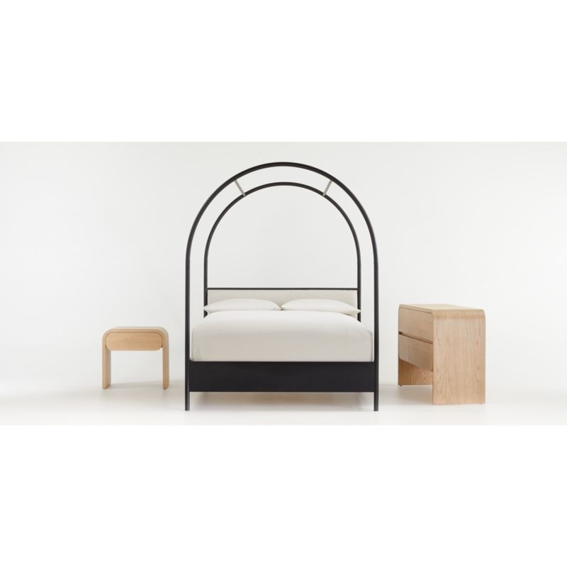 Canyon Queen Arched Canopy Bed with Upholstered Headboard - Image 4