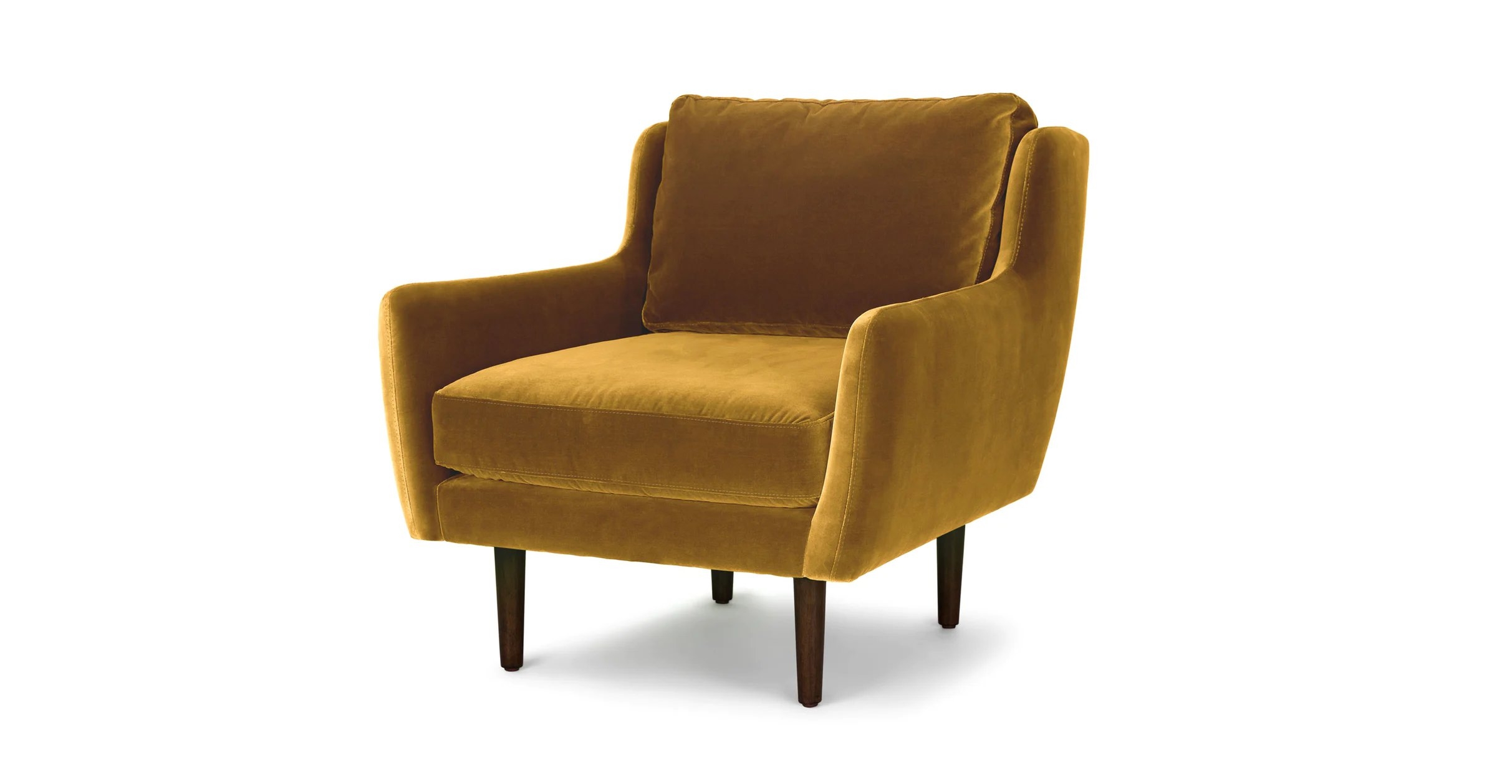 Matrix Lounge Chair - Yellow Gold and Walnut - Image 2