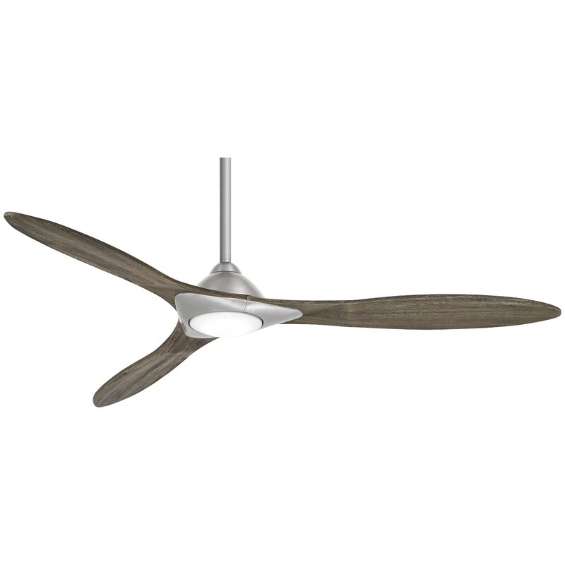 60" Sleek 3 - Blade LED Smart Standard Ceiling Fan with Remote Control and Light Kit Included - Image 0
