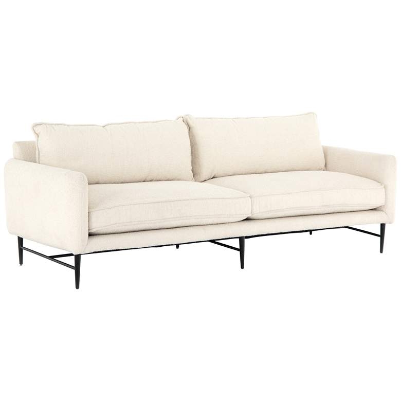 Delaney 93" Wide Modern White Altro Snow Sofa - Style # 97N61 - Image 0