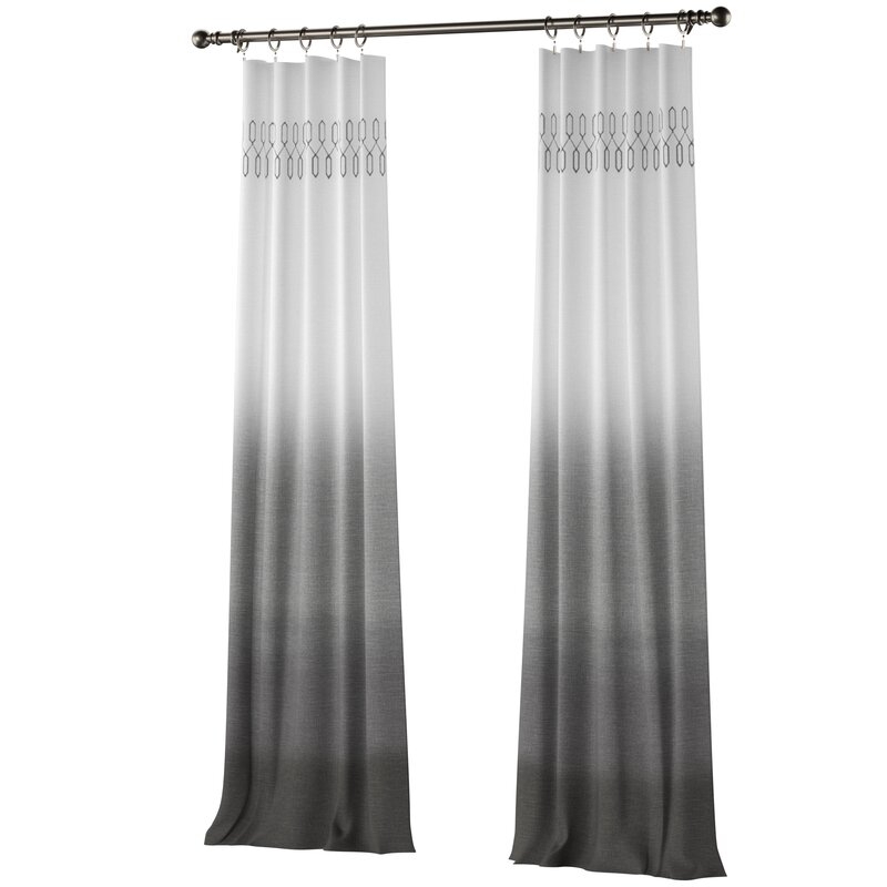 Higbee 100% Cotton Ombre Sheer Rod Pocket Single Curtain Panel-52" x 95" - Image 0