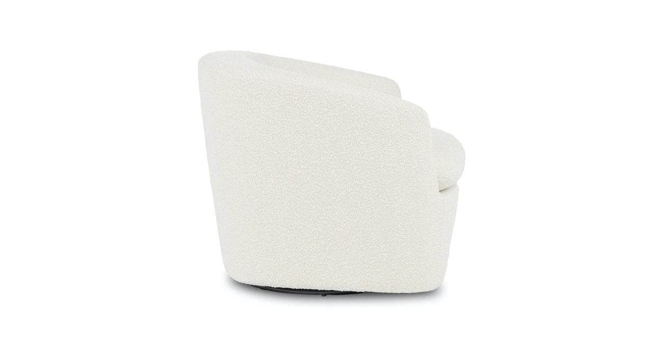 Turoy Ivory Boucle Swivel Chair - Image 2