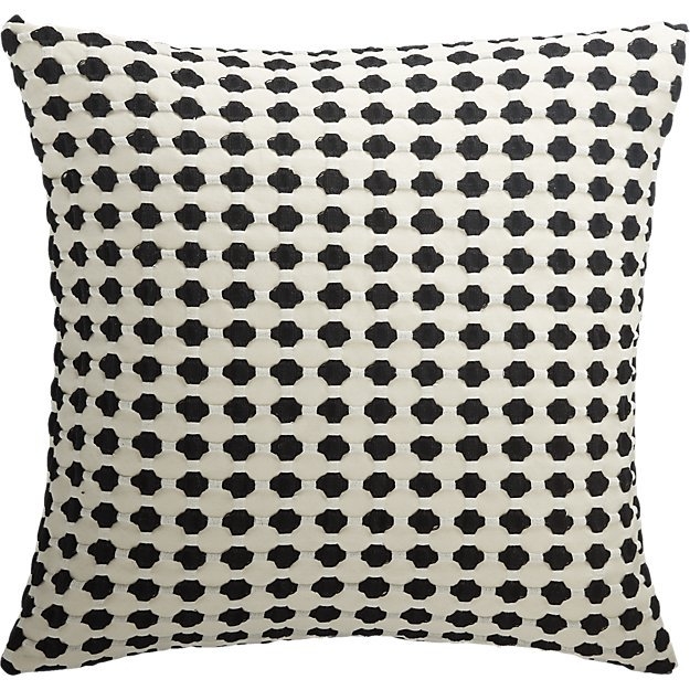 20" Estela Black and White Pillow with Down-Alternative Insert - Image 0