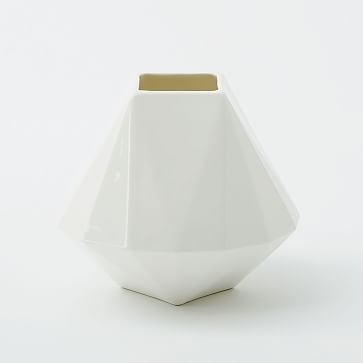 Faceted Porcelain Vase, 5.25 ", Porcelain White - Image 0