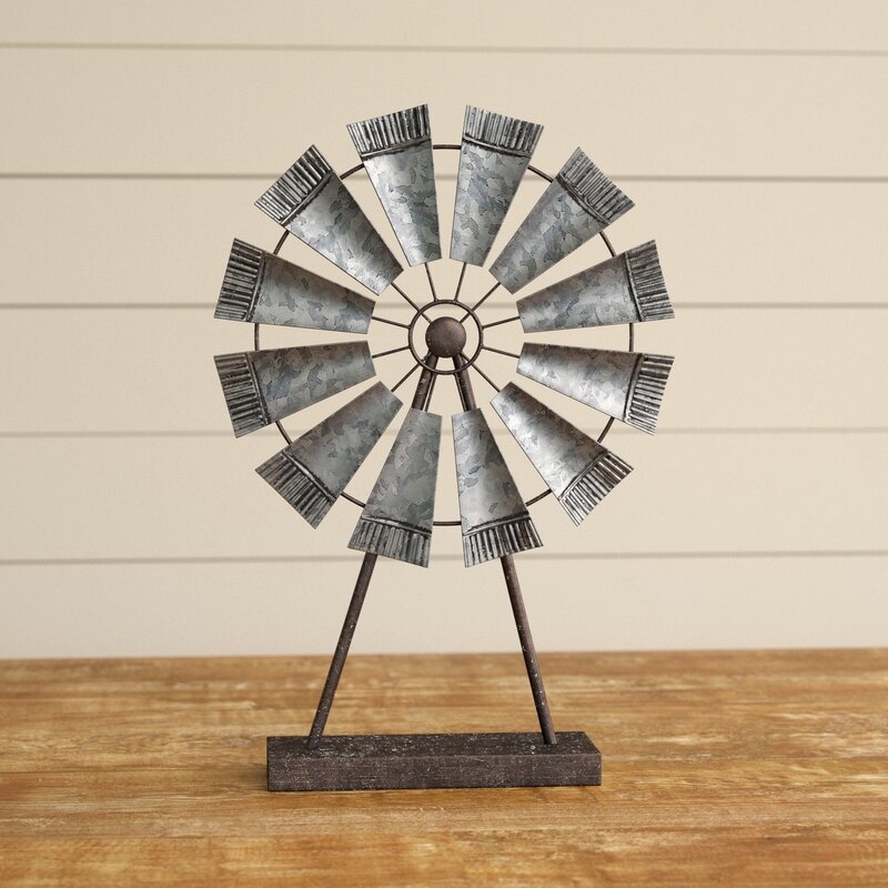 Metal Windmill Table Sculpture - Image 0