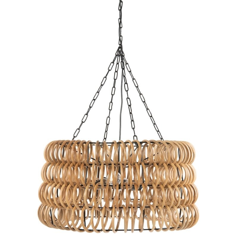 Mardell 2-Light Single Drum Pendant with Metal Accents - Image 0