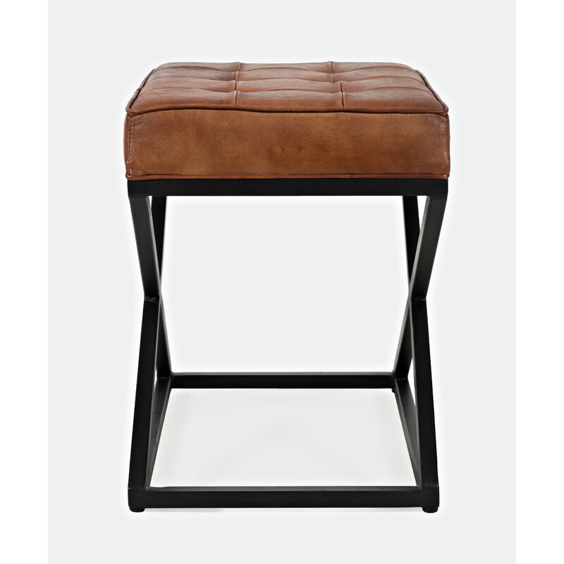 Lorilee Leather Tufted Ottoman - Image 2