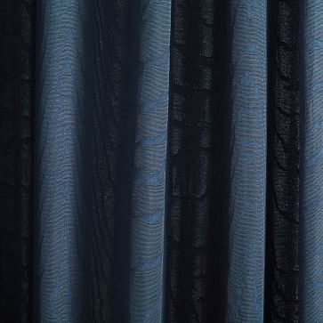Faux Silk Moire Curtain, Midnight, 48"x96" - Image 3
