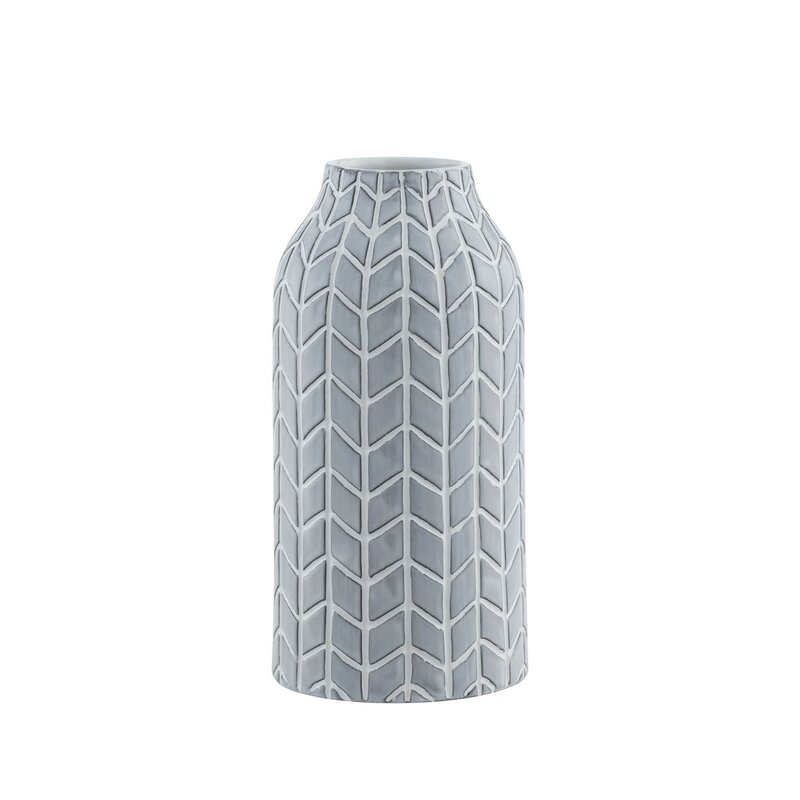 Gray Chevron Chic Vase - Image 0
