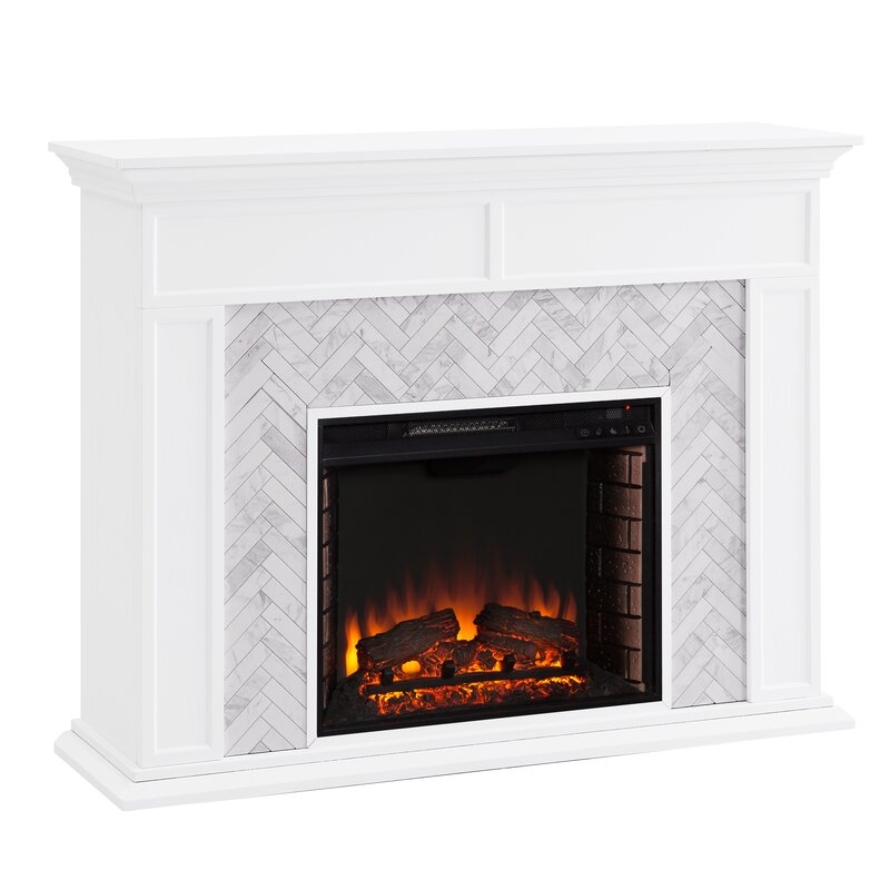 Torlington Color Changing Marble Tiled Fireplace - Image 0