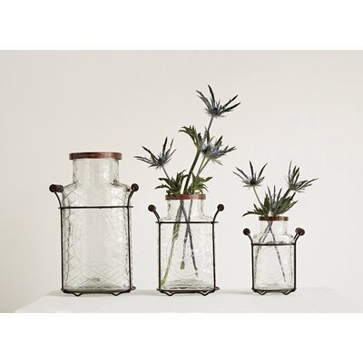 Amphora Glass and Metal Vase - Image 0
