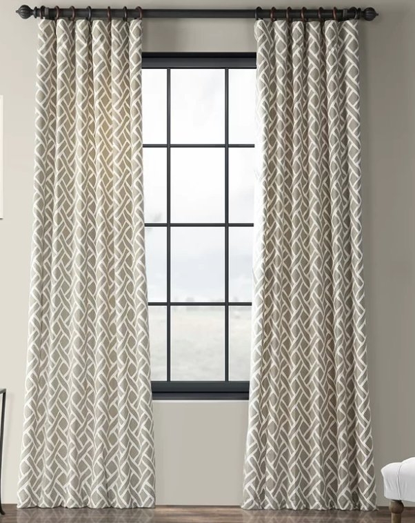 Berumen Geometric Room Darkening Rod Pocket Single Curtain Panel - Image 0