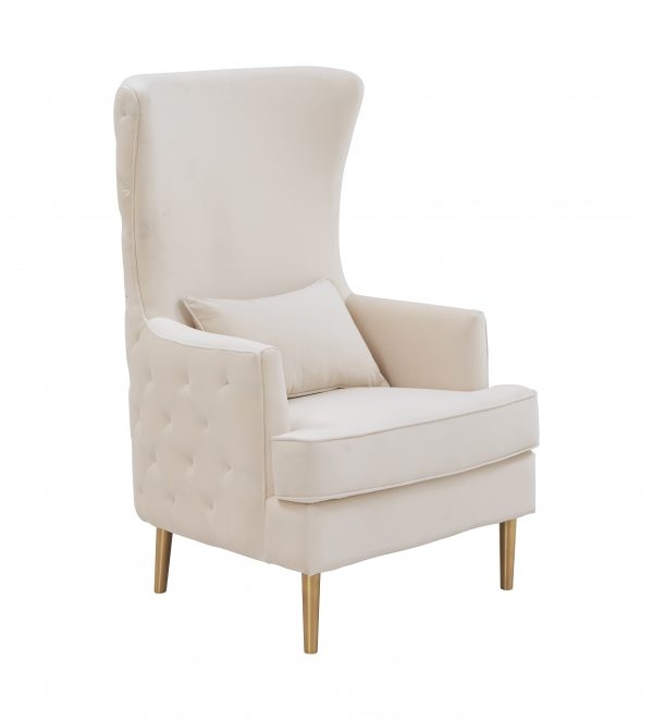 Alina Cream Tall Tufting Back Chair - Image 0